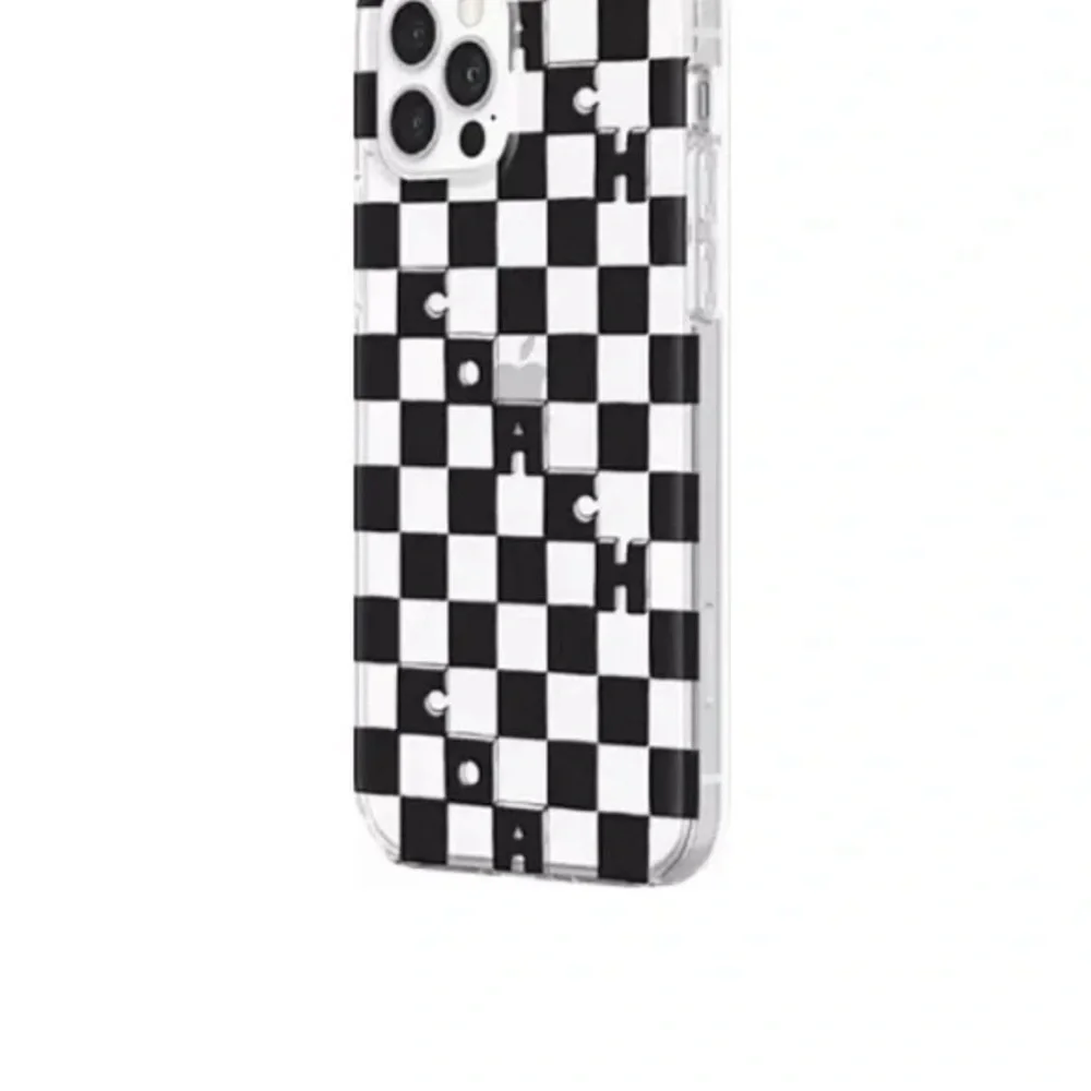 Coach Black and White Checkered Phone Case